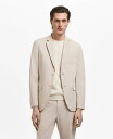 【送料無料】 マンゴ メンズ ジャケット・ブルゾン アウター Men's Stretch Fabric Super Slim-Fit Suit Jacket Beige