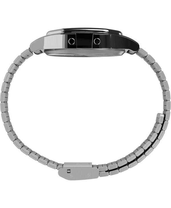 タイメックス メンズ アクセサリー 腕時計 Tシャツ Timex Men's Quartz Digital Silver-Tone Stainless Steel Watch 34mm Silver-tone シルバー
