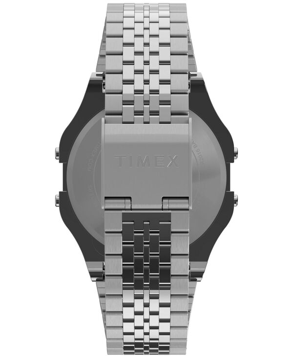 タイメックス メンズ アクセサリー 腕時計 Tシャツ Timex Men's Quartz Digital Silver-Tone Stainless Steel Watch 34mm Silver-tone シルバー