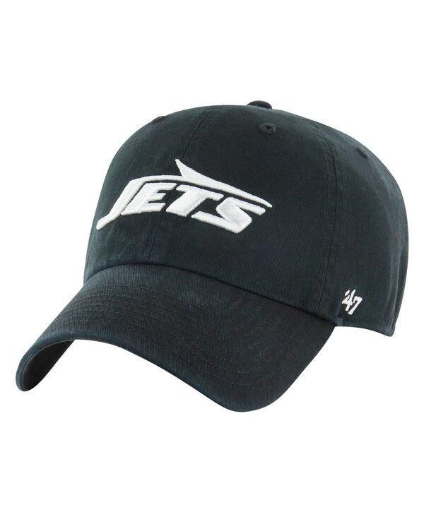 47 ブランド メンズ アクセサリー 帽子 '47 Brand Men's Black New York Jets Clean Up Tonal Adjusta...
