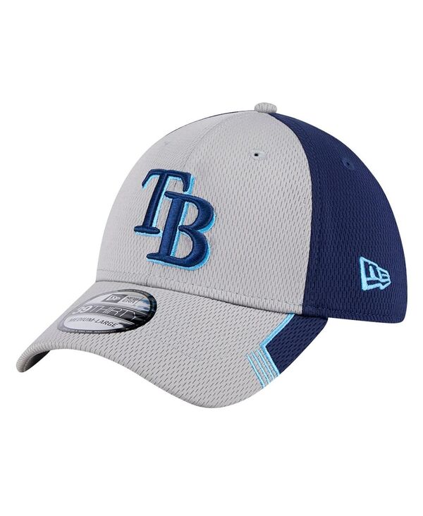 【送料無料】 ニューエラ メンズ 帽子 アクセサリー Men's Gray/Navy Tampa Bay Rays Visor Trim 39THIRTY Flex Hat Gray Navy