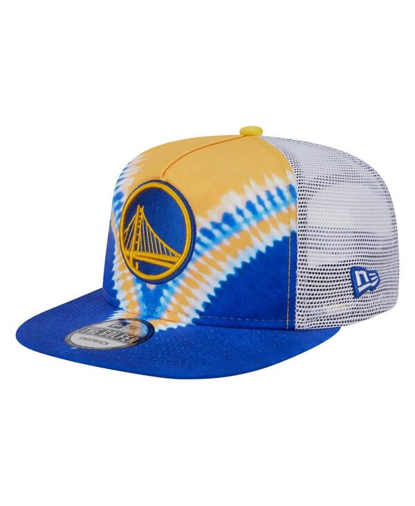 ニューエラ メンズ アクセサリー 帽子 New Era Men's Royal/Gold Golden State Warriors Throwback Dye...