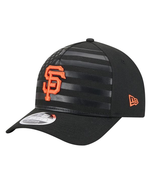 ニューエラ メンズ アクセサリー 帽子 New Era Men's Black San Francisco Giants American Flag 9FORT...