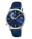 【送料無料】 ポルサモンブリュー メンズ 腕時計 アクセサリー Men's Parker Genuine Leather Watch 832BPAL Silver tone and blue