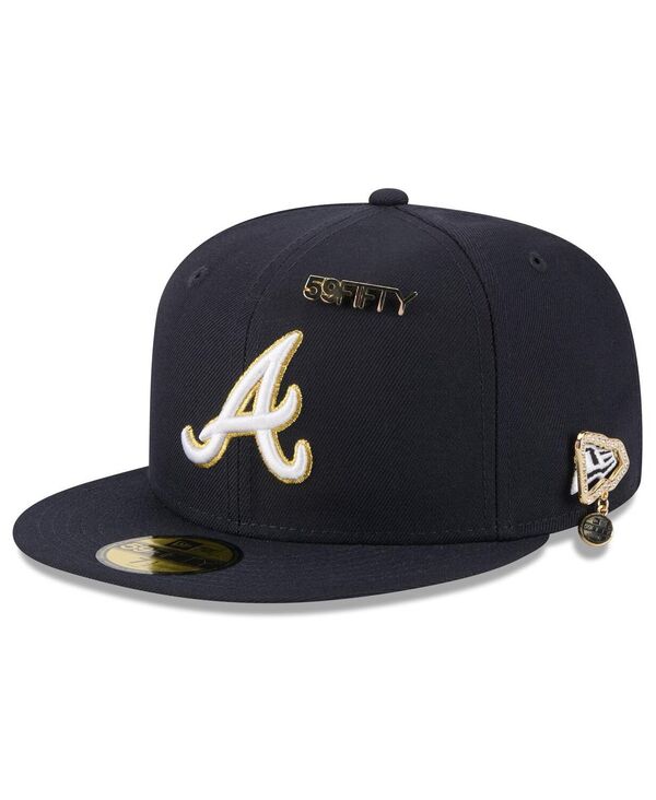ニューエラ メンズ アクセサリー 帽子 New Era Men's Navy Atlanta Braves 2025 59FIFTY Day 59FIFTY F...
