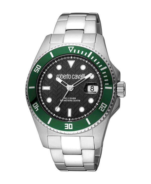 ロベルトカヴァリ メンズ アクセサリー 腕時計 Roberto Cavalli Men's Classic Black Dial Watch - RC5G042M0055 Black ブラック