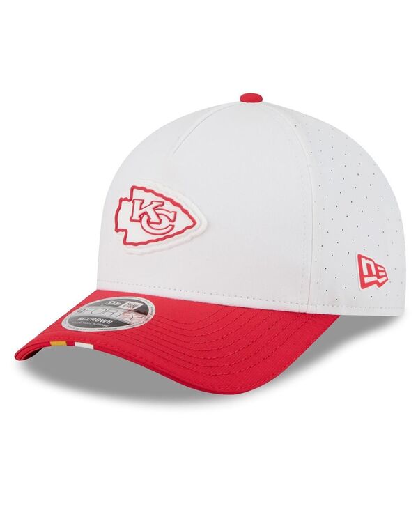 ニューエラ メンズ アクセサリー 帽子 New Era Men's White/Red Kansas City Chiefs 2025 NFL Training Camp A-Frame 9FORTY Adjustable Hat White Red ホワイト(4)