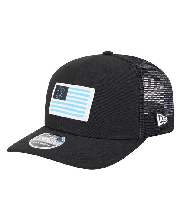 ˥塼  ꡼ ˹ New Era Men's Black Miami Marlins Flag 9SEVENTY COOLERA Stre...