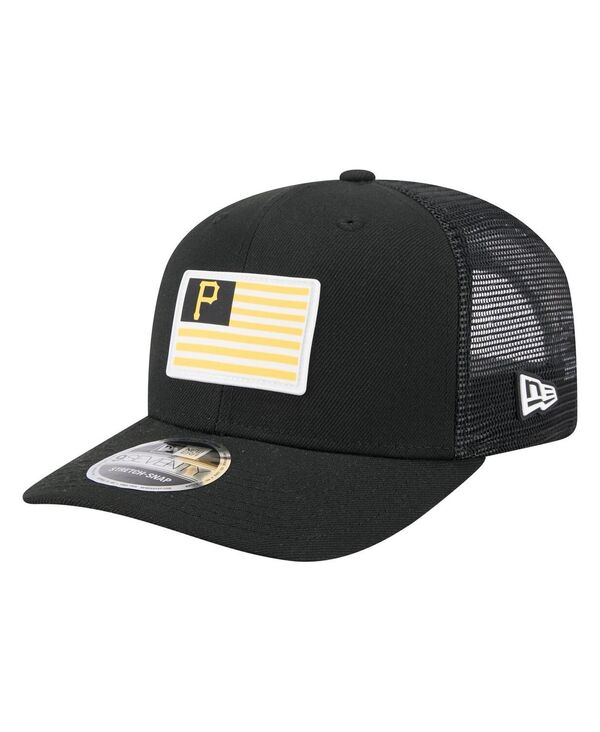 ニューエラ メンズ アクセサリー 帽子 New Era Men's Black Pittsburgh Pirates Flag 9SEVENTY COOLERA...