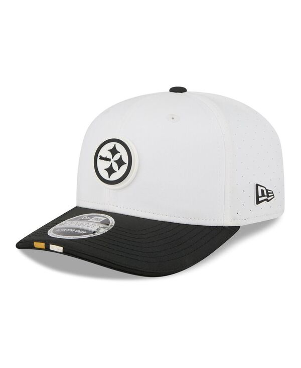 ニューエラ メンズ アクセサリー 帽子 Tシャツ New Era Men's White/Black Pittsburgh Steelers 2025 NFL Training Camp 9SEVENTY Adjustable Hat White Black ホワイト(4)