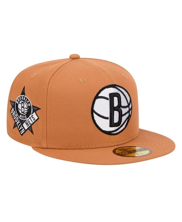 ニューエラ メンズ アクセサリー 帽子 New Era Men's Tan Brooklyn Nets Color Pack 59FIFTY Fitted Hat Tan タン