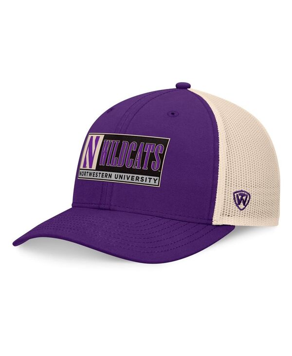 トップオブザワールド メンズ アクセサリー 帽子 Top of the World Men's Purple/Natural Northwestern Wildcats Bennett TruckerAdjustable Hat Purple Natural パープル(4)