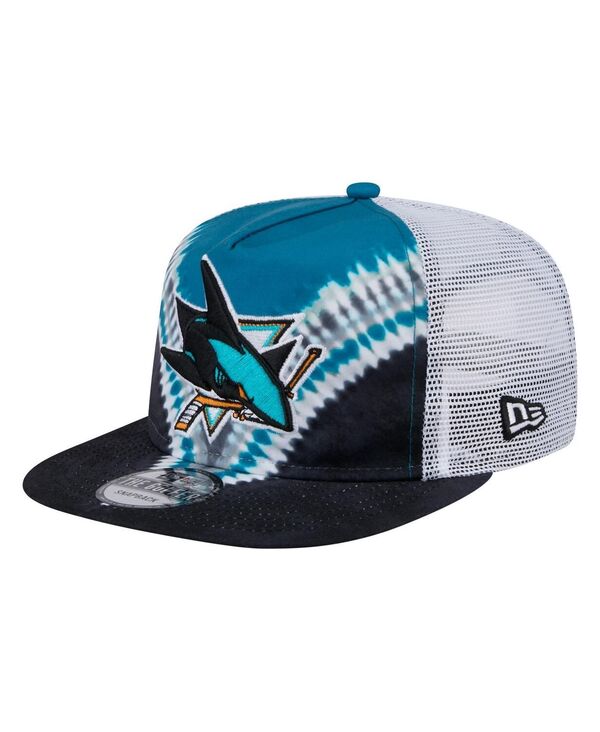 ˥塼  ꡼ ˹ New Era Men's Black/Teal San Jose Sharks Throwback V-Dye Adj...