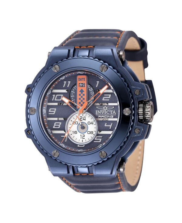 【送料無料】 インビクタ メンズ 腕時計 アクセサリー Men's 47382 Invicta Racing Quartz Multifunction Blue Silver Orange Dial Watch Blue