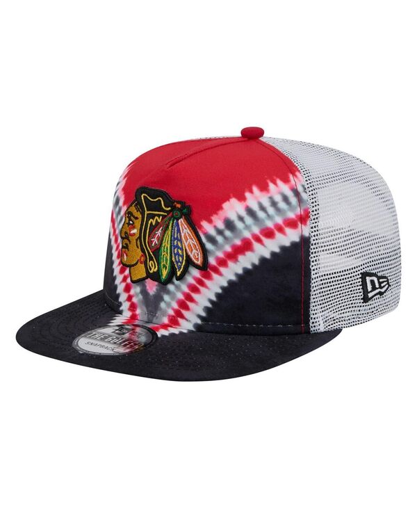 ˥塼  ꡼ ˹ New Era Men's Black/Red Chicago Blackhawks Throwback V-Dye A...