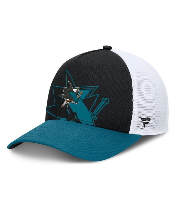 ファナティクス メンズ アクセサリー 帽子 Fanatics Men's Black/Teal San Jose Sharks Authentic Pro A-...