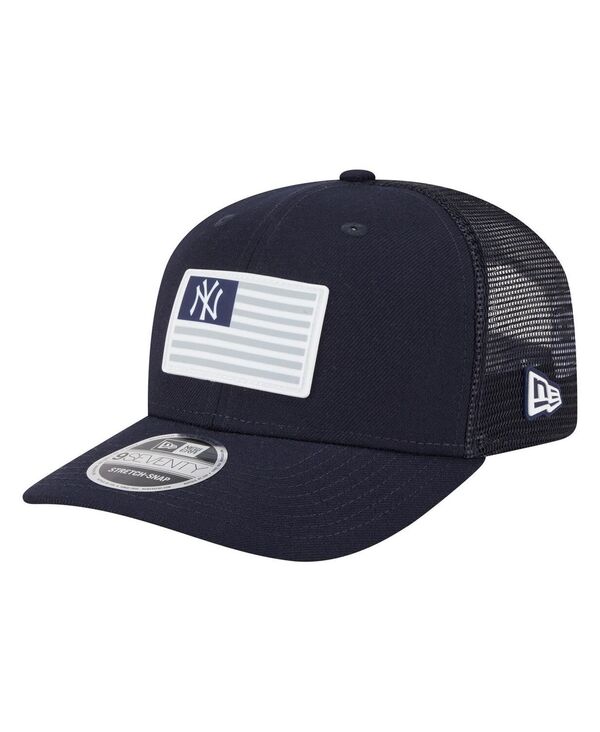 ニューエラ メンズ アクセサリー 帽子 New Era Men's Navy New York Yankees Flag 9SEVENTY Stretch-Sn...