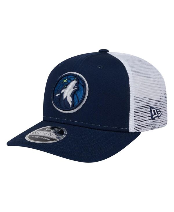 楽天ReVida 楽天市場店ニューエラ メンズ アクセサリー 帽子 New Era Men's Navy/White Minnesota Timberwolves Trucker 9SEVENTY Stretch-Snap Hat Navy White ホワイト