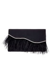 【送料無料】 ニナ レディース クラッチバッグ バッグ Women's Feather Flap Clutch Black|詳細画像
