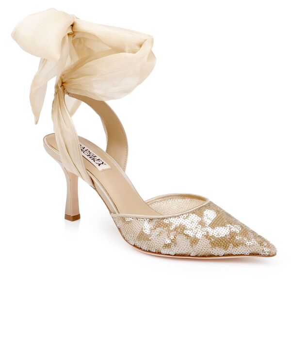 バッジェリーミシュカ レディース シューズ パンプス Badgley Mischka Women's Blaze II Pointed Toe Pumps Champagne Sequins シャンパン(4)