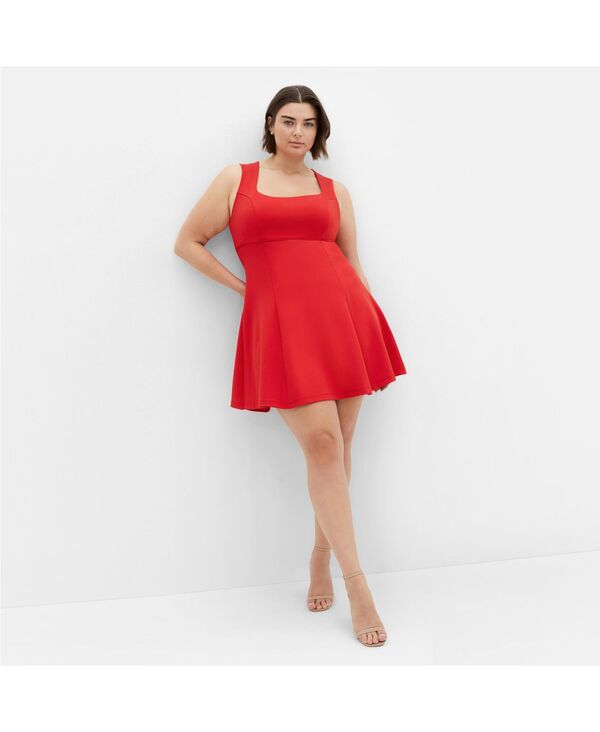シティーシック レディース トップス ワンピース プラスサイズ CITY CHIC Plus Size Bree Dress Red レ..