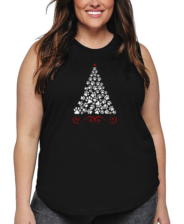 エルエーポップアート レディース トップス タンクトップ プラスサイズ LA Pop Art Plus Size Paw Chri..