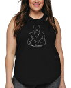 【送料無料】 エルエーポップアート レディース タンクトップ トップス Plus Size Positive Wishes Word Art Tank Top Black|詳細画像