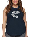 【送料無料】 エルエーポップアート レディース タンクトップ トップス Plus Size Trex Word Art Tank Top Navy|詳細画像