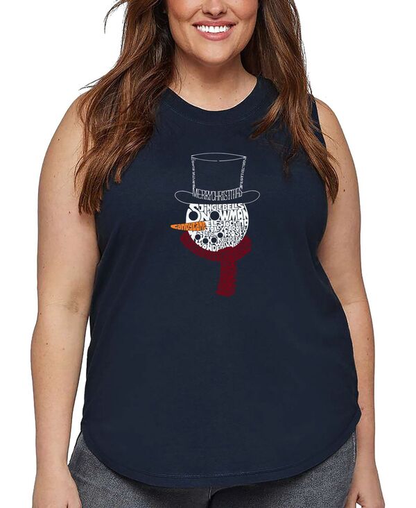 エルエーポップアート レディース トップス タンクトップ プラスサイズ LA Pop Art Plus Size Snowman ..
