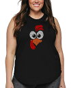 【送料無料】 エルエーポップアート レディース タンクトップ トップス Plus Size Turkey Face Word Art Tank Top Black