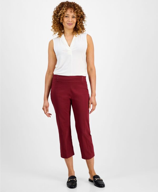 ジェイエムコレクション レディース ボトムス カジュアルパンツ パンツ キャップ JM Collection Women's Pull-On Capri Tummy-Control Pants Antique Red レッド