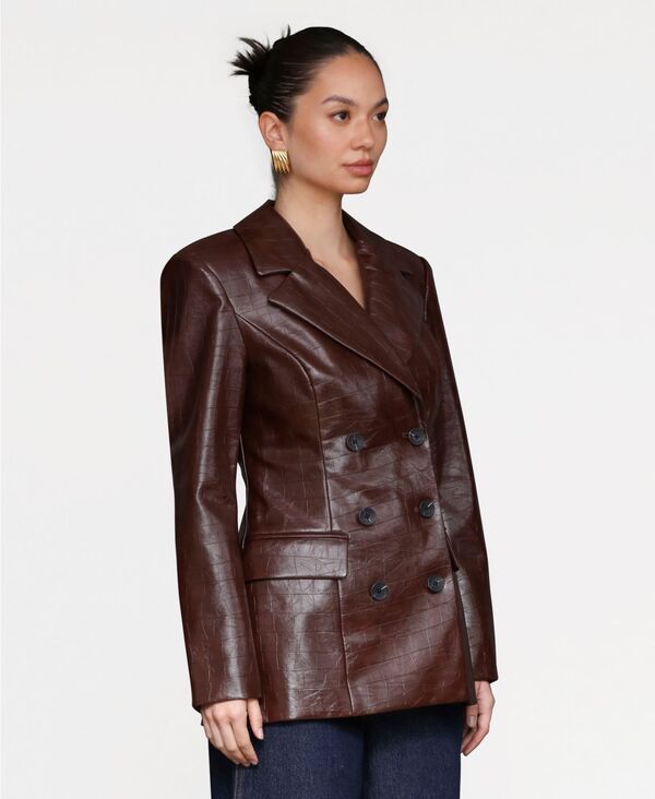 アヴェックレフィーユ レディース アウター ジャケット・ブルゾン ブレザー Avec Les Filles Women's Fitted Button-Front Blazer Chocolate チョコレート