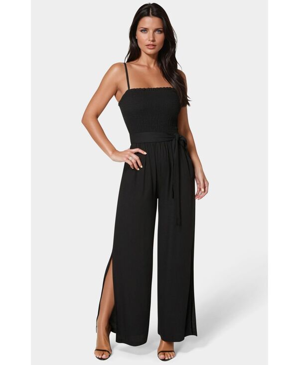 ベベ レディース トップス ジャンプスーツ シャーリング Bebe Women's Smocked Top Jumpsuit Black ブラック