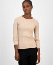 【送料無料】 ティー・タハリ レディース シャツ トップス Women's Variegated Crewneck Knit Top Stone Camel