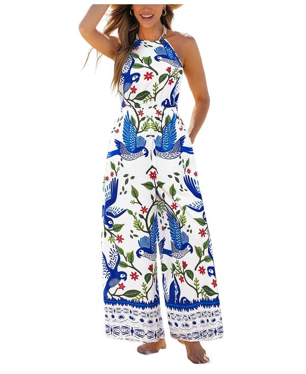 カップシー レディース トップス ジャンプスーツ プリント ホルター Cupshe Women's Boho Printed Halt..