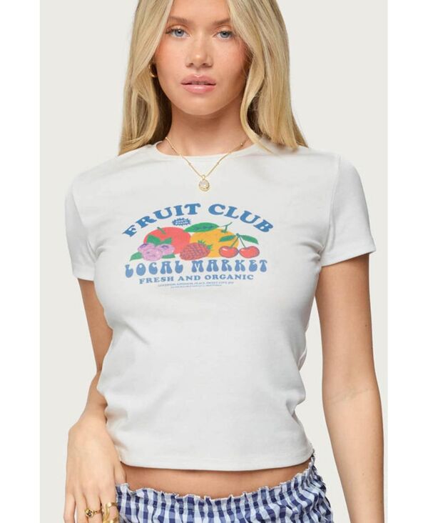 【送料無料】 アディクテッド レディース シャツ トップス Women's Fruit Club Graphic T Shirt White