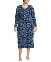 【送料無料】 ランズエンド レディース ナイトウェア アンダーウェア Women's Plus Size Cotton Long Sleeve Midcalf ...