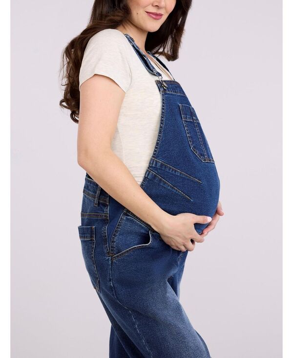 マザーフッドマタニティー レディース ボトムス カジュアルパンツ リラックスフィット オーバーオール デニム Women's Relaxed Fit Maternity Denim Overall - Motherhood Maternity Skoll wash デニム 3