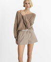 【送料無料】 マンゴ レディース ナイトウェア アンダーウェア Women's Elasticated Detail Striped Pajama Shorts Medium Brown
