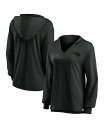 【送料無料】 ファナティクス レディース Tシャツ トップス Women's New England Patriots Blackout Slub Hoodie V-Neck Long Sleeve T-Shirt Black