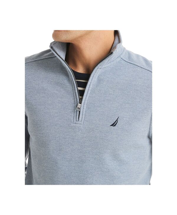【送料無料】 ナウティカ メンズ パーカー・スウェット アウター Men's Quarter-Zip Fleece Sweatshirt Deep Anchor Heather
