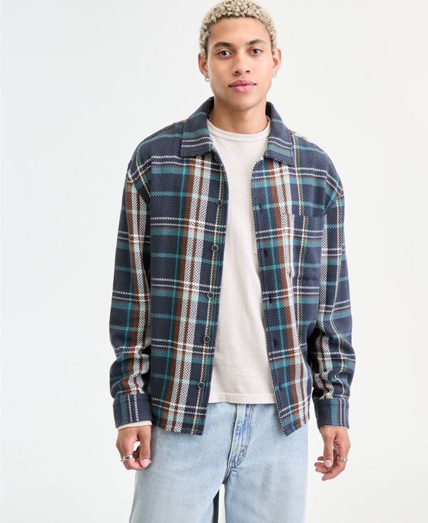 サンストーン メンズ トップス シャツ コットン 長袖 Sun + Stone Men's Swanson Long-Sleeve Cotton Over Shirt Basic Navy ネイビー