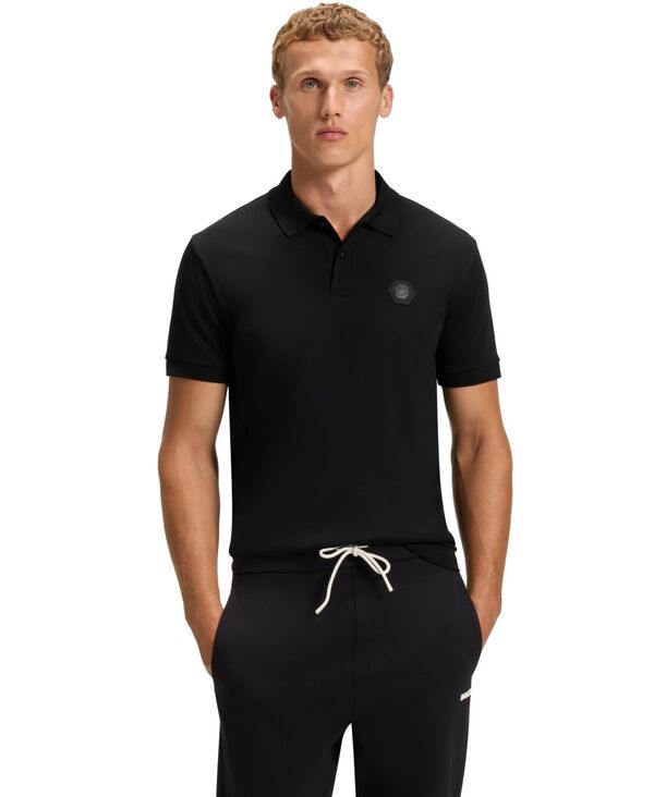 ヒューゴボス メンズ トップス ポロシャツ コットン Hugo Boss Men's Double B Pima Cotton Polo Shirt Black ブラック