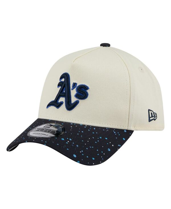 ニューエラ メンズ アクセサリー 帽子 New Era Men's Cream Athletics Speckle A-Frame 9FORTY Adjusta...