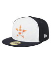 ニューエラ メンズ アクセサリー 帽子 New Era Men's White/Navy Houston Astros Repeat 59FIFTY Fitte...