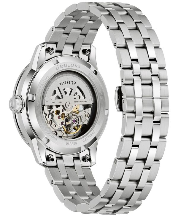 【送料無料】 ブロバ メンズ 腕時計 アクセサリー Men's Classic Sutton Automatic Silver-Tone Stainless Steel Bracelet Watch 40mm Silver-tone