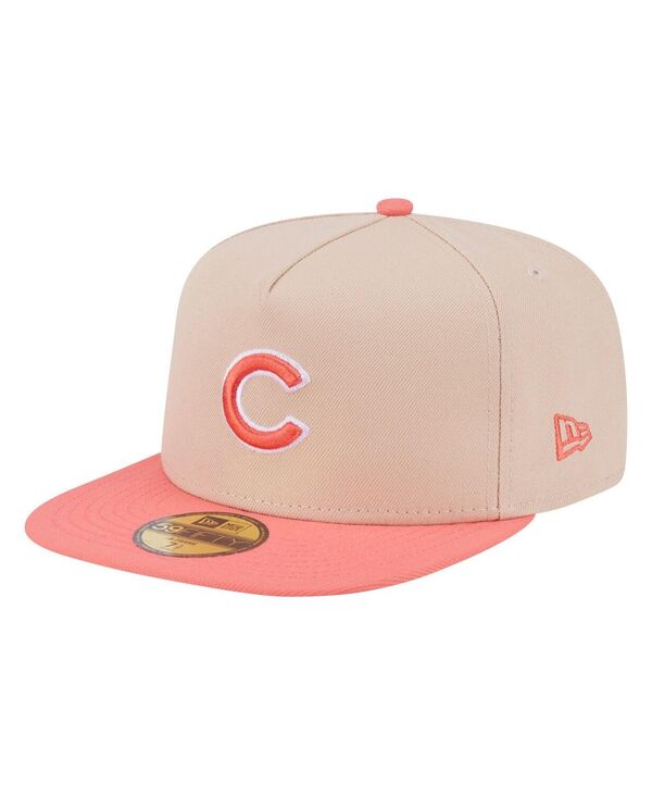 ニューエラ メンズ アクセサリー 帽子 New Era Men's Light Beige/Coral Chicago Cubs Two-Tone Color ...