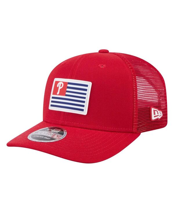 ニューエラ メンズ アクセサリー 帽子 New Era Men's Red Philadelphia Phillies Flag 9SEVENTY Stretc...