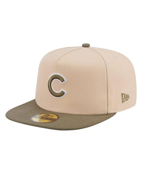 ニューエラ メンズ アクセサリー 帽子 New Era Men's Light Beige/Olive Chicago Cubs Two-Tone Color ...
