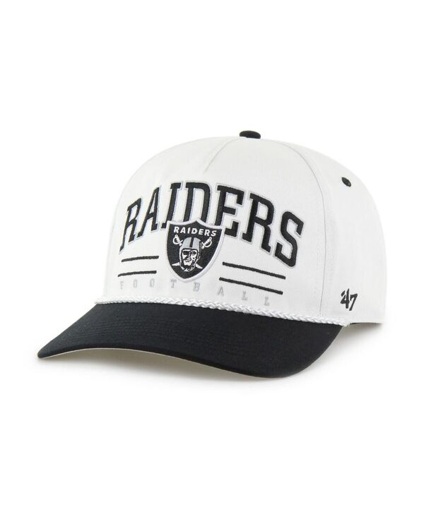 47 ブランド メンズ アクセサリー 帽子 '47 Brand Men's White/Black Las Vegas Raiders Roscoe Two-T...